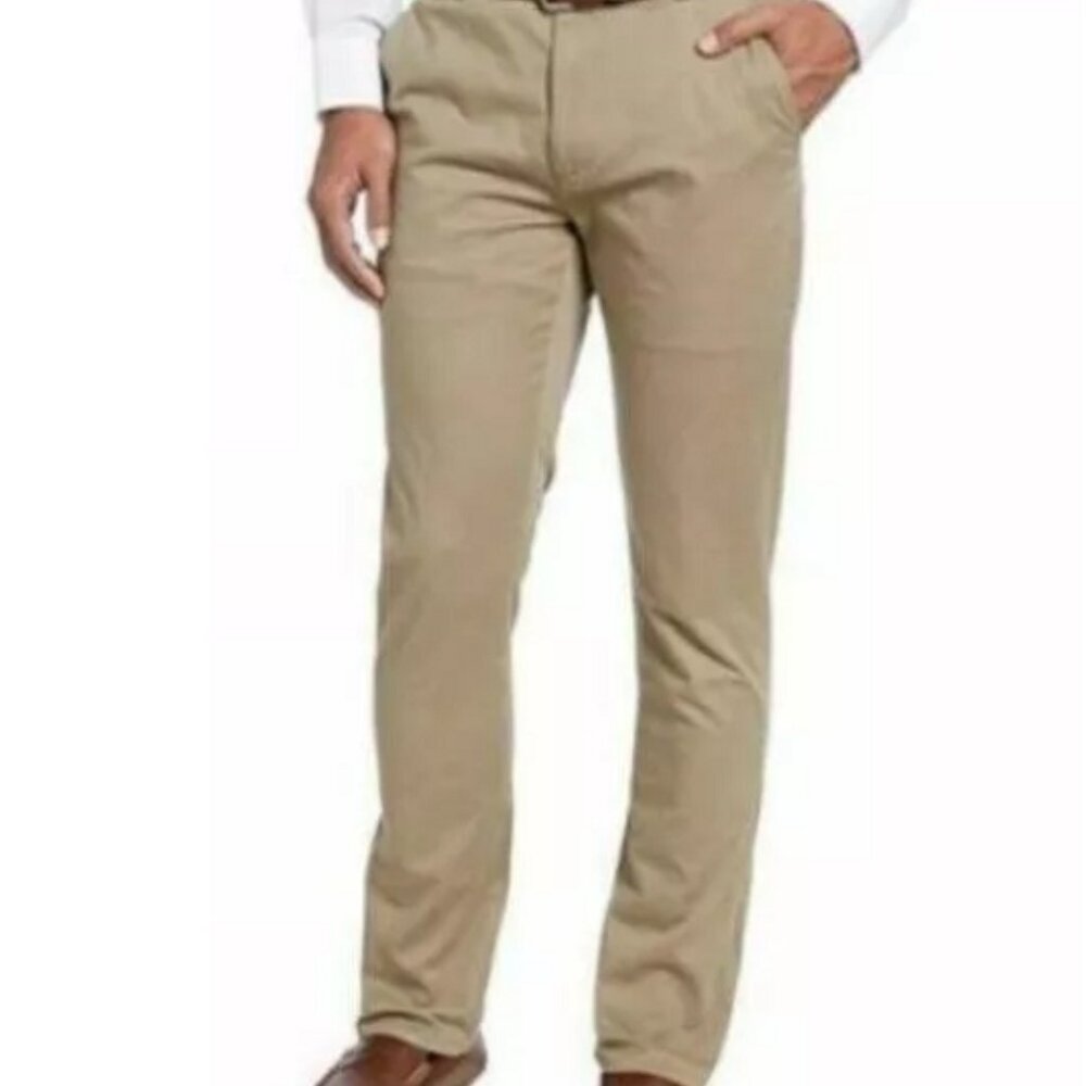 Kirkland Signature Men's Chino Pant Tailored Fit Straight Leg Size 36/30 Khaki